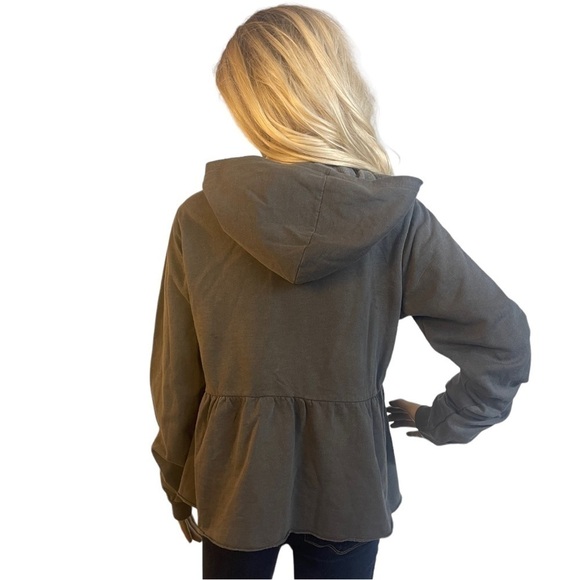 Maurices Gray Ruffled Hem Hoodie - Picture 8 of 12